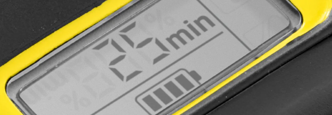 Akkuanzeige mit verbleibender Laufzeit